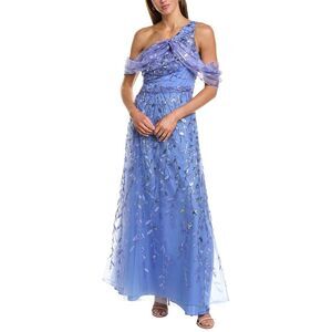 Rene Ruiz Womens  Tulle Wrap A-Line Dress, Blue